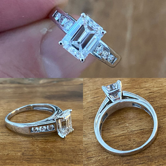 2.00 CTW. Diamond & Moissanite 14k White Gold Engagement Ring